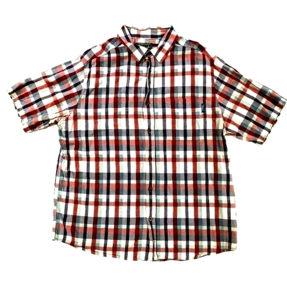 𝅺woolrich Purple & Green Plaid Button Up - Picture 1 of 3